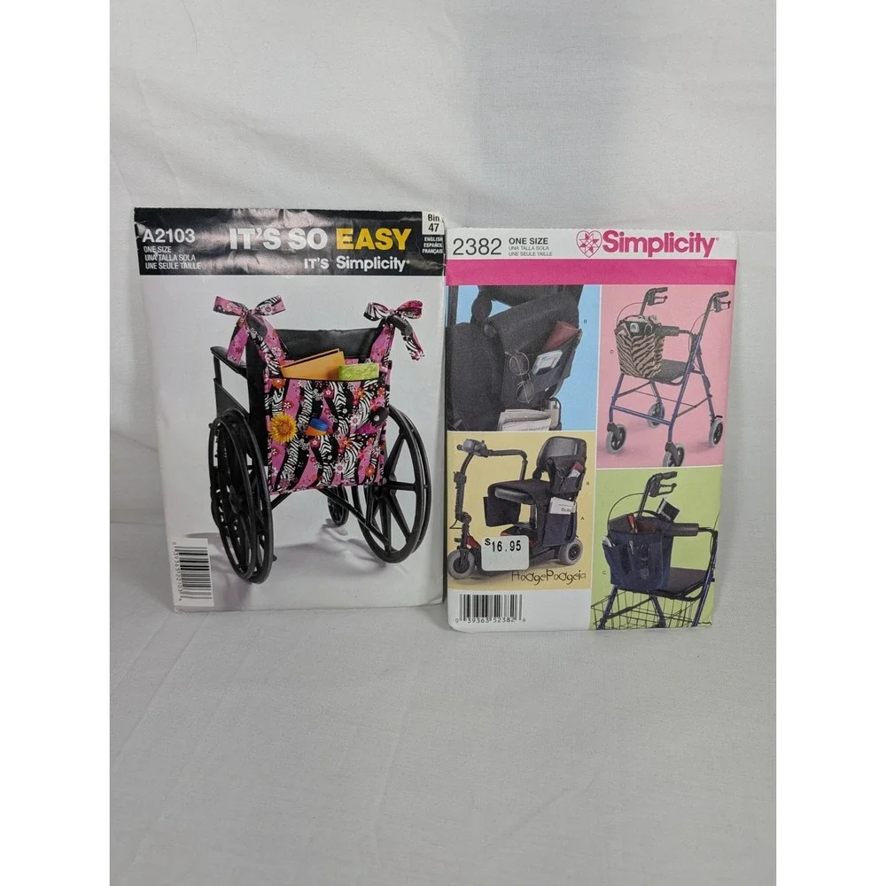Simplicity Wheelchair Accessories Patterns Lot Of 2